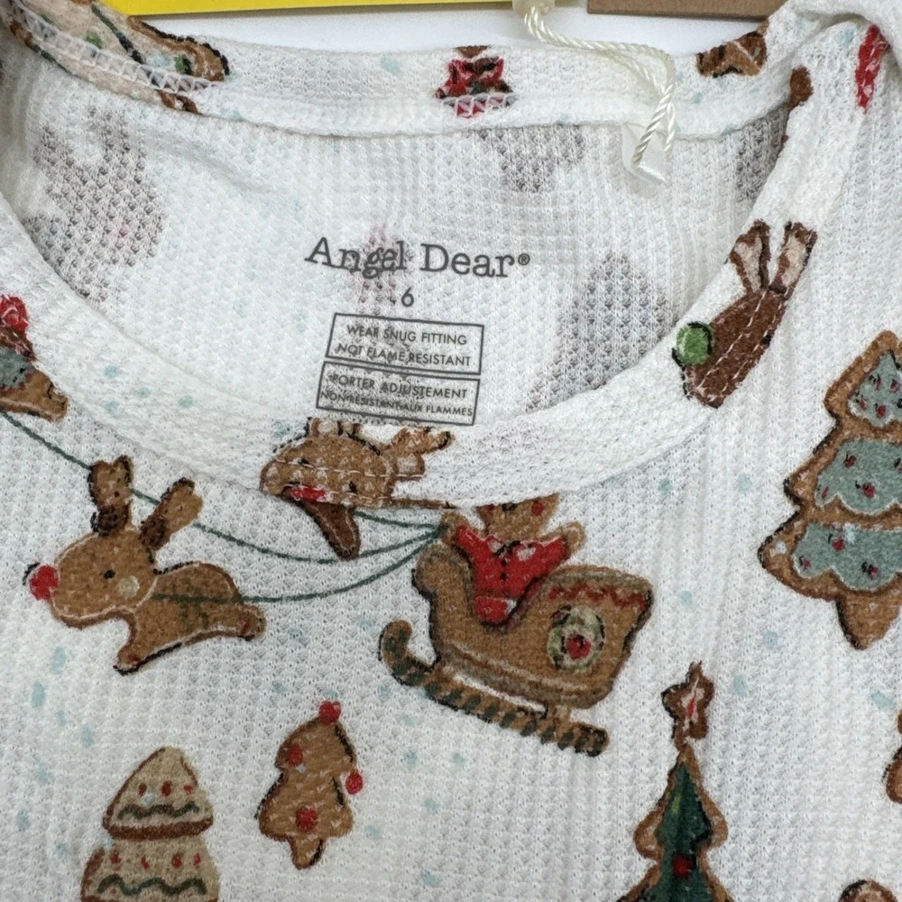 Angel Dear Pajamas 6 Bamboo Gingerbread Sleigh Ride NWT‎ 2 Piece